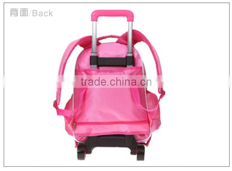 low price girls trolley backpack,mickey mouse school bag with wheels,kids trolley school bag