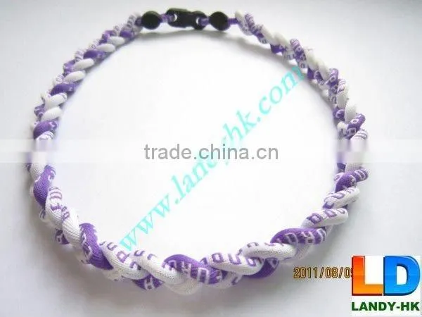 Anion Titanium Baseball Sports Tornado Necklace, Nylon Fabric