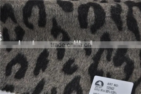 Wholesale super fine woolen jacquard merino wool interlock fabric for winter coats