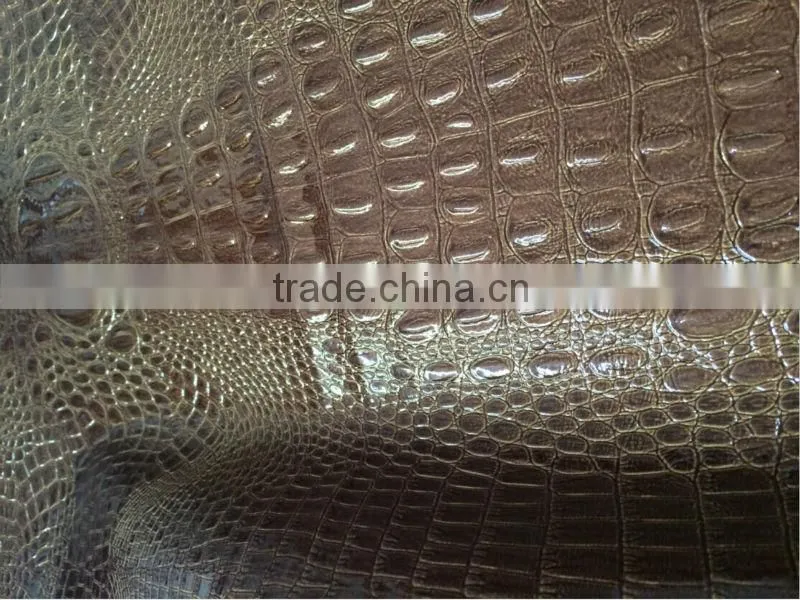 Crocodile design Emboss PVC synthetic leather for bags