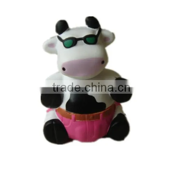 PU cow toy animal shape foam stress balls,farmer shape decoration toy for babies
