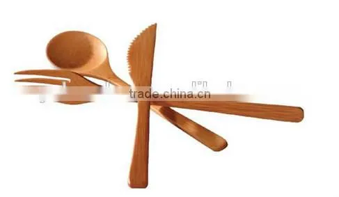 reusable 3 pcs bamboo cutlery set