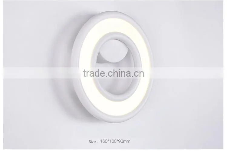 High Power Cool White Modern Wall Lamps 6W White Round Acrylic Wall Lamps