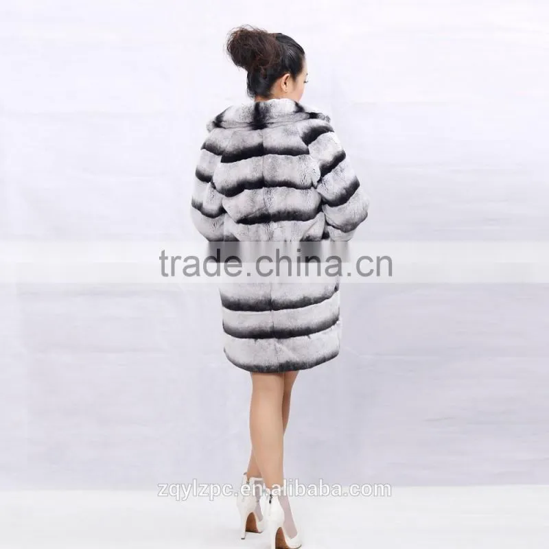 Wholesale cheap price Chinchilla Rex Rabbit Fur Jacket