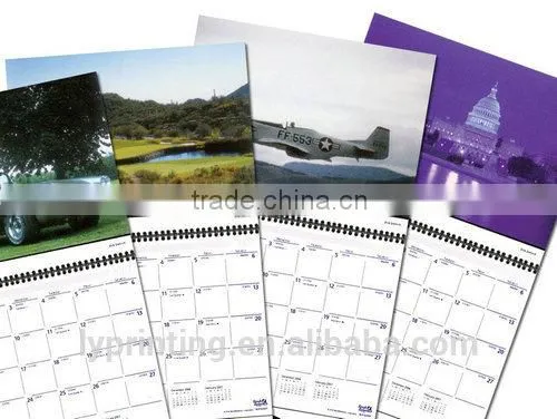 Custom 2016 wall calendar printing high quality low price LOGO printing