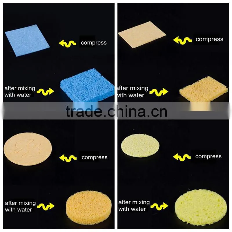 compressable to 1-2mm cellulose pop up sponge soldering tips cleaning sponge custom-made