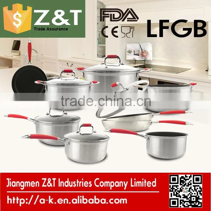 New product yellow 8pcs aluminum cooking cookware