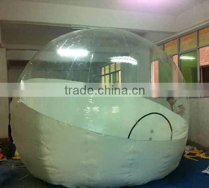 half white half clear inflatable lawn tent 4m