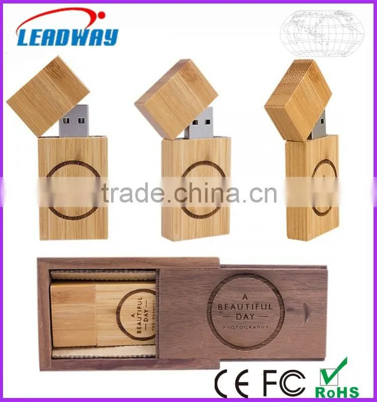 Products novelty bamboo usb flash memory with wooden or bamboo box