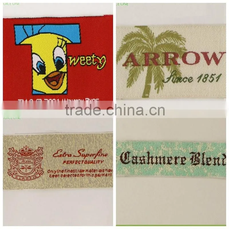 Fabric Woven Printed Clothing Label, 100% Polyester Satin Nylon Garment Care Label, Woven Garment Label
