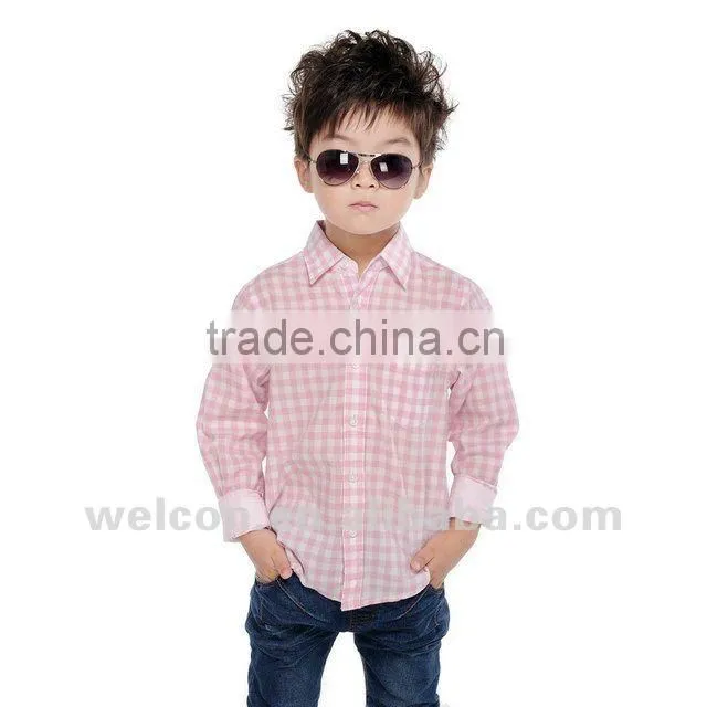 new fashion trendy design brand long sleeve boys shirt 100% cotton boys dress