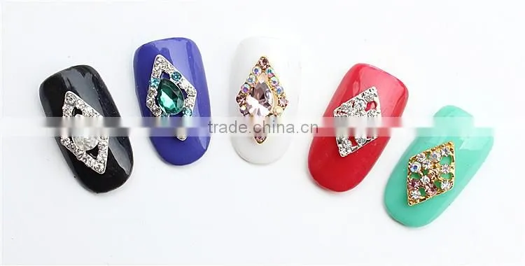 small pearl rhinestone diamond flower square shape bling bling nail jewelry