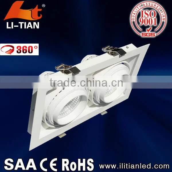 20w 30w 40w 60w 90w adjustable recessed rectangle led grille light