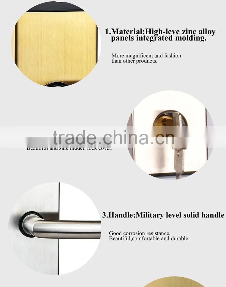 zinc alloy stainless steel free software M1 intelligent rfid hotel locks system