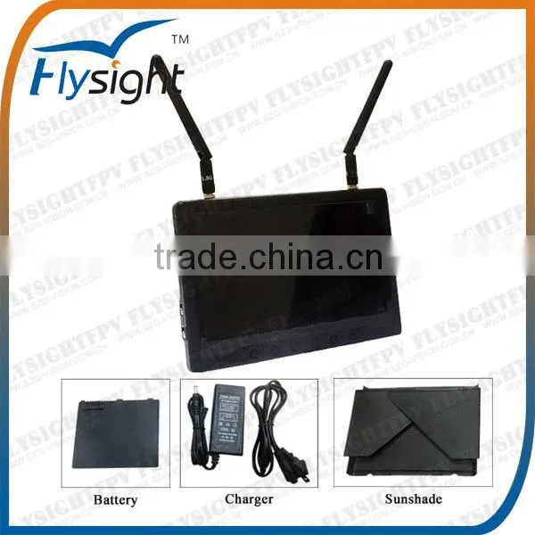 D681 Flysight Black Pearl 7" FPV LCD Monitor Dual 5.8GHz Diversity 32ch RX for Explorer Helicopter