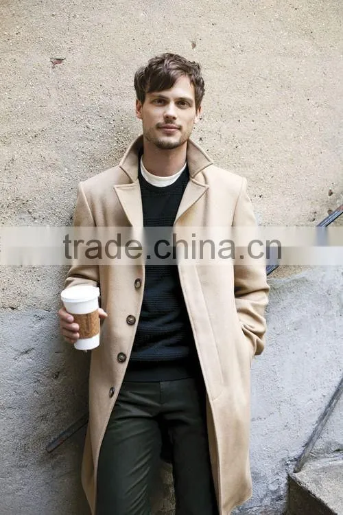 Most Popular Slim Fit Custom Made Notch Lapel Mens Overcoat