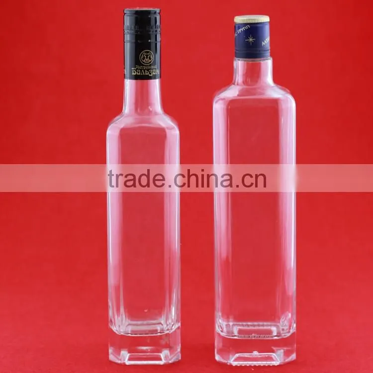 2016 new design juice glass bottle square glass bottle white liquid bottle