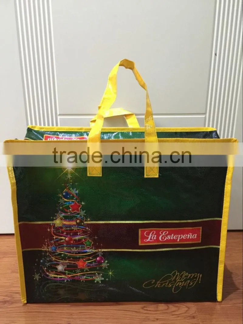 zipper bag with flag design shopping bag
