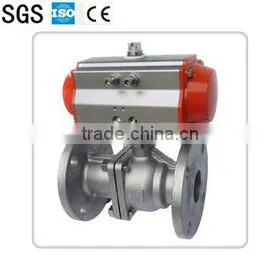 screw thread cast steel connect 3way Pneumatic ball valve