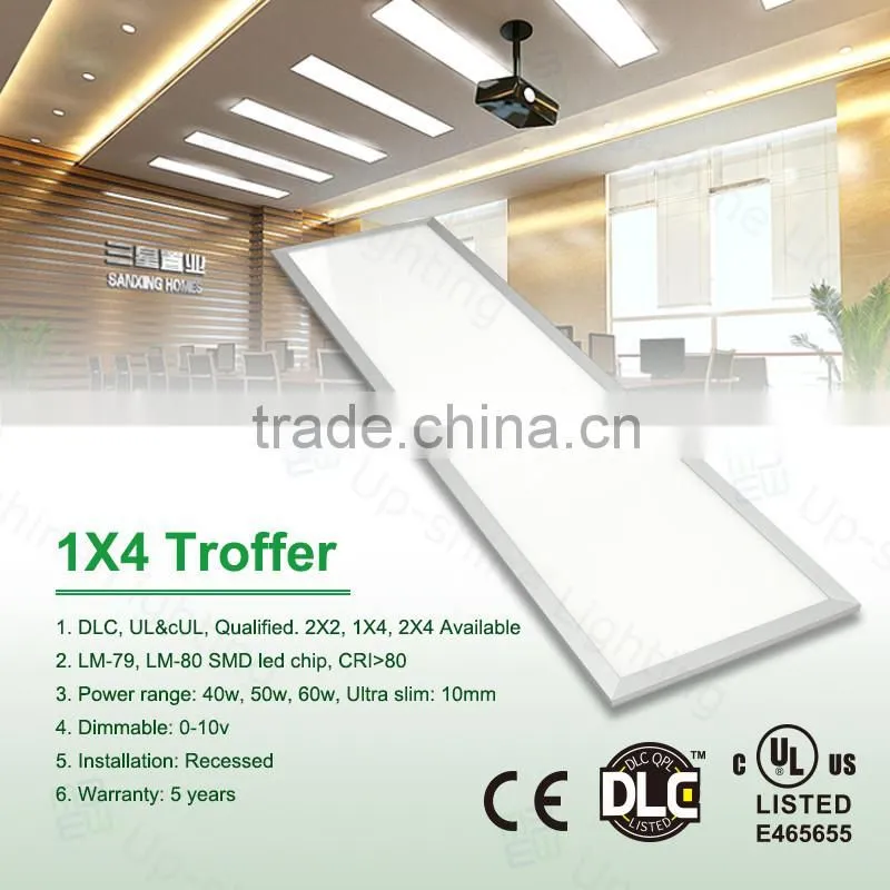UL DLC listed 1*4ft 40w 50w Ultra thin diffused led light panel