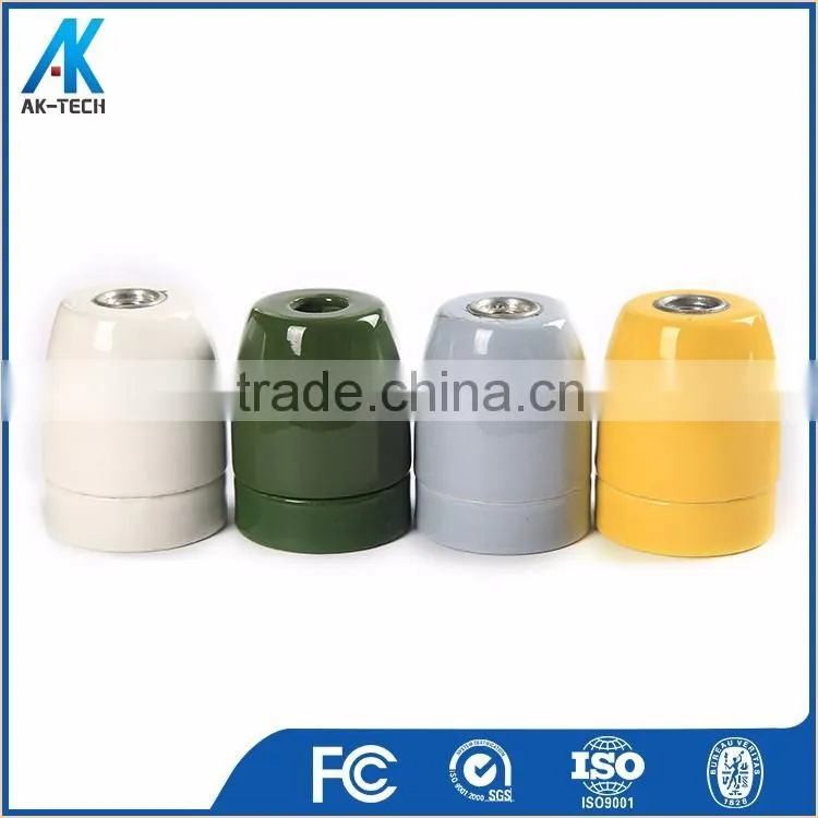 e27 ceramic lampholder , high frequency porcelain red candlestick lamp base
