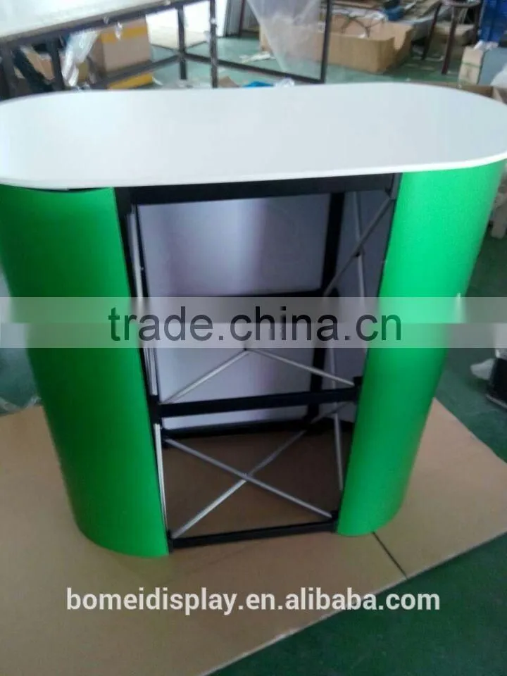 Folding aluminum expo pop up display counter, advertising pop up promotion table