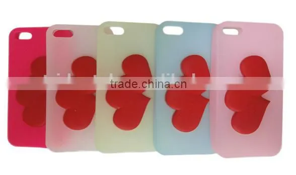 New Design 3D Heart Shaped Silicone Cell Phone Case