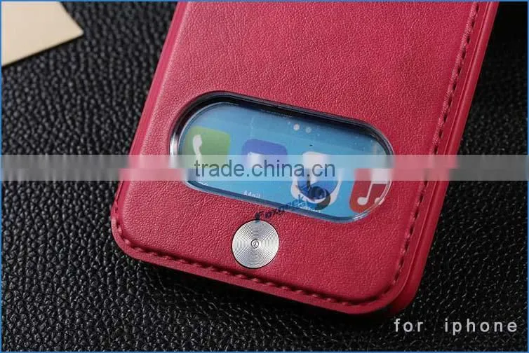 hot new products for 2015 wholesale for iphone case , leather case for iphone 6 with double window