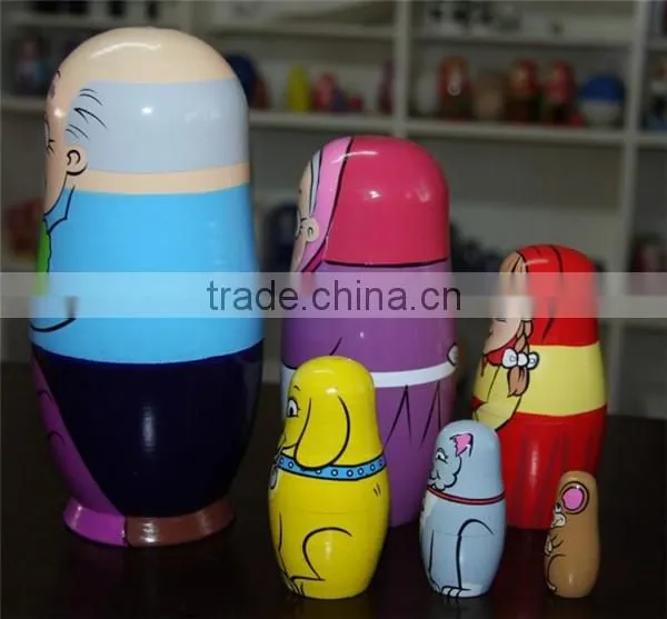 Wooden diy toy nesting doll decoration for home
