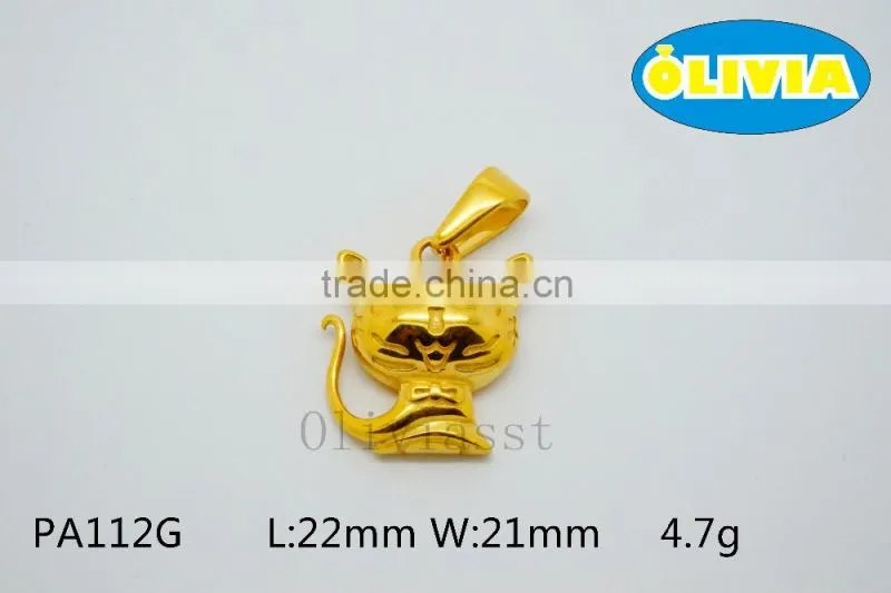 Olivia 2016 New Fashion Modern 316 Stainless steel Cast Metal Lovely Kitty Cat Pendant