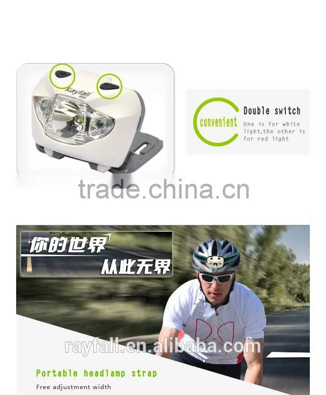 Amazon hot selling 3 aaa battery super bright rohs headlamp oem with logo