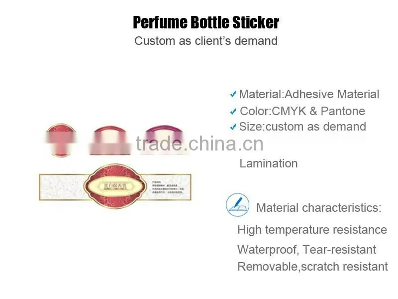 Top Sale Adhesive Mylar Labels Perfume Bottle Sticker Paper Manufacturer