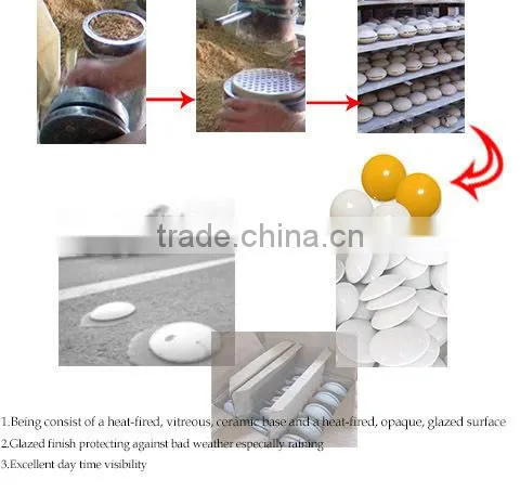 Best sales Round 10cm/4'' ceramic road stud with refelctor