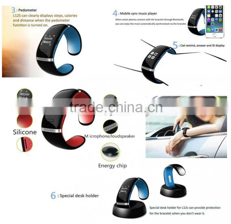 New Preminum Bluetooth Smart Watch L12S Bluetooth Bracelet For IOS and Android, mobile watch phones