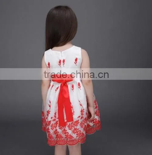 2016 wholesale summer time latest party wear dresses for girls embroidered baby western party wear dresses