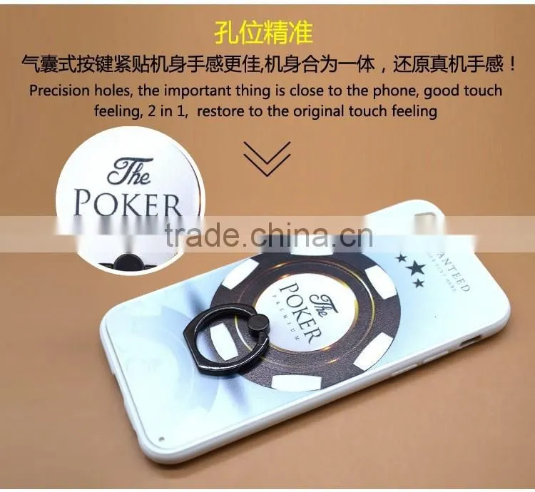 Lovely Wholesale TPU+PC 2-in-1 Material Hybrid Pattern Phone Case Ring Bracbet For iPhone 6s/6s Plus