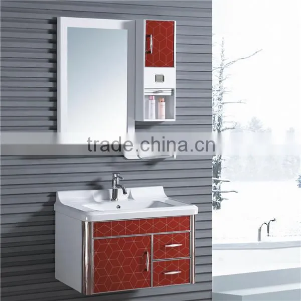 2014 new design red bathroom cabinet
