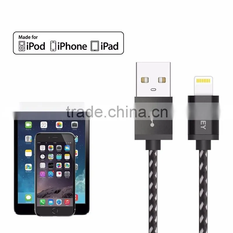 MFI 8 pin data cable for Iphone 6 6s plus 5 5s ipad high quality IOS 8/9 durable fast charge data cync usb line wire