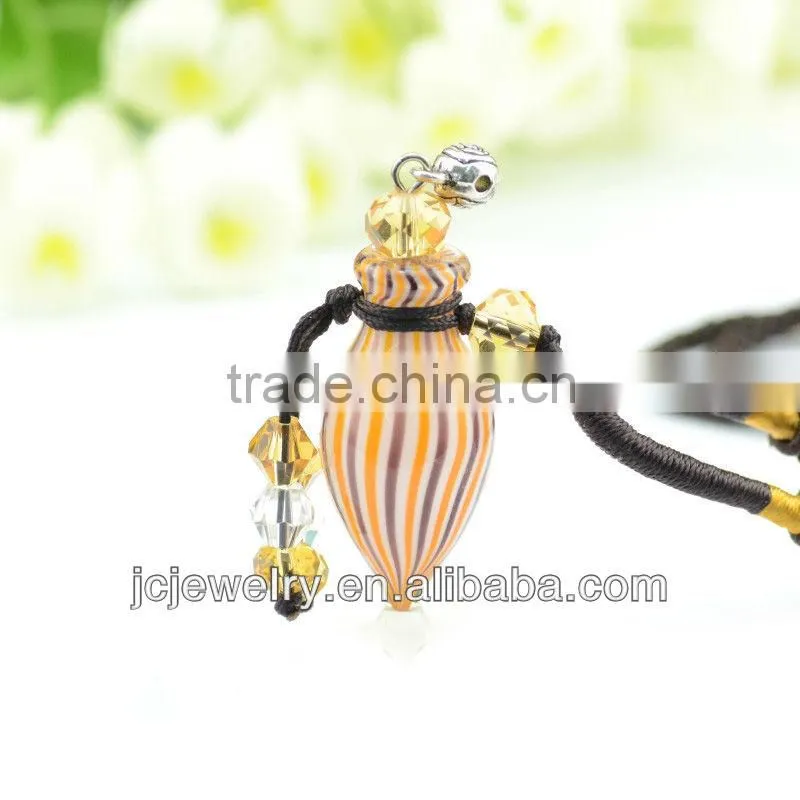 2013 new blue ground glass pendant Daisy Wishing Bottle back Long Cord Necklace