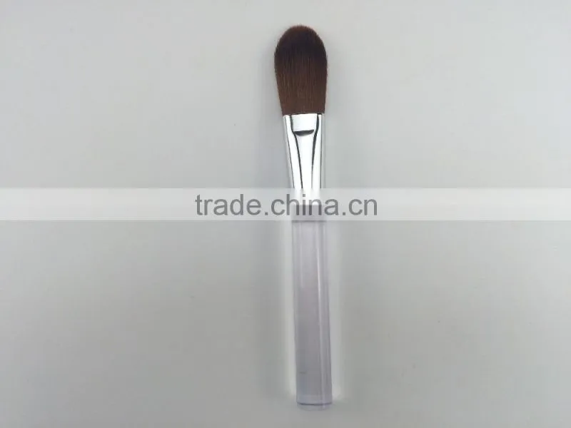 FREE samples! No one refuse synthetic hair transparent plastic handle powder brush
