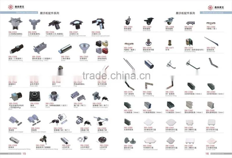 Nice jewelry display showcase profile jewelry store showcase aluminium profile for showcase