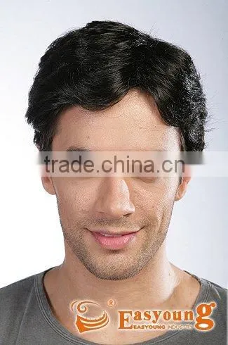 Wholesale factory mens hair wigs, synthetic toupee , hair replacement