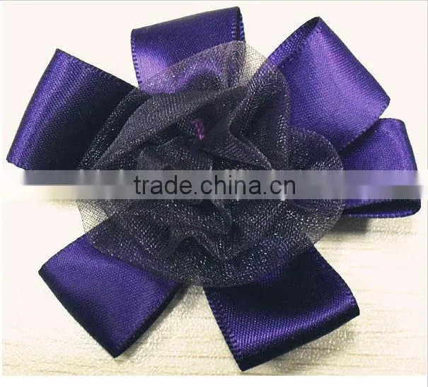 2015 newly satin ribbon flower appliques