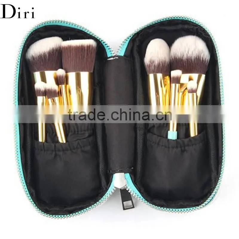 High quality synethetic hair 9pcs lemon color makeup brush set