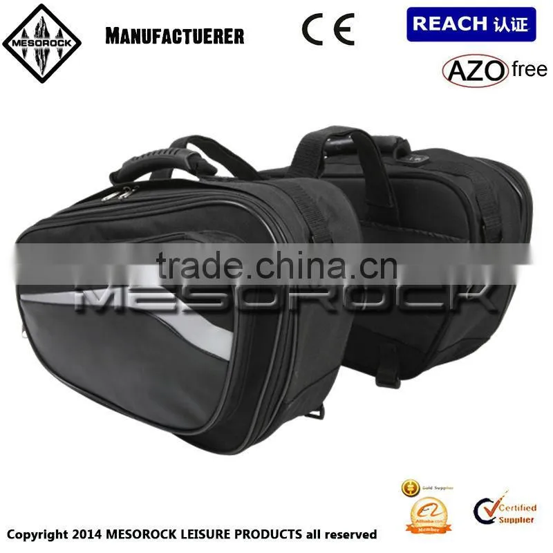 Black Motobike Motorcycle Bags Luggage Expandable Panniers Saddle Bags Luggage