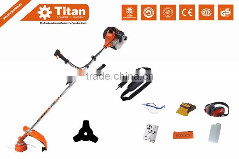 Petrol brush cutter 52cc, 3 teeth blade&nylon spool, single cylinder, Grass trimmer,CE, GS, EU2 certifications