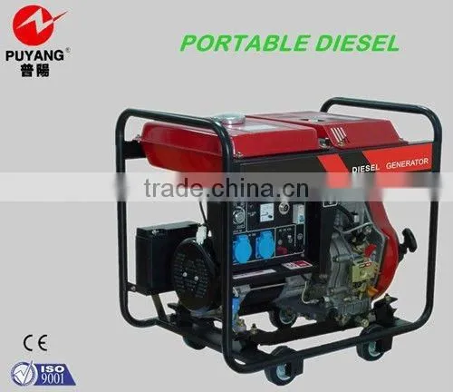 5kW portable diesel genertor with wheels and handle bar