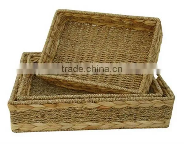 3pc water hyacinth storage basket trays