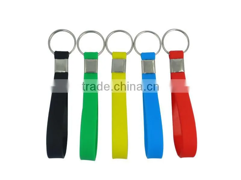 New silicone bracelet rubber keychain