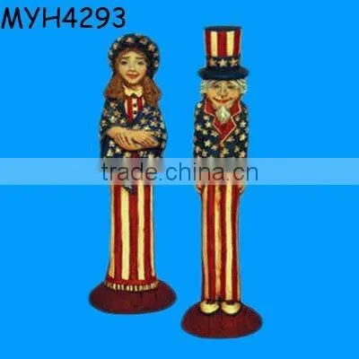 Resin Stick Figures Uncle Sam & Betsy Ross